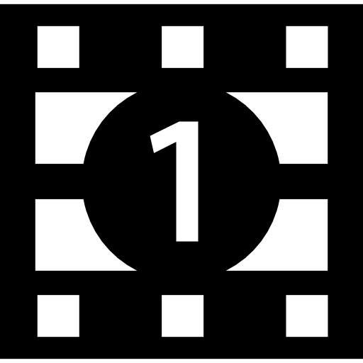 fotograma de película con el número uno icono gratis
