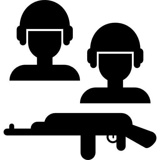 des soldats et une arme Icône gratuit