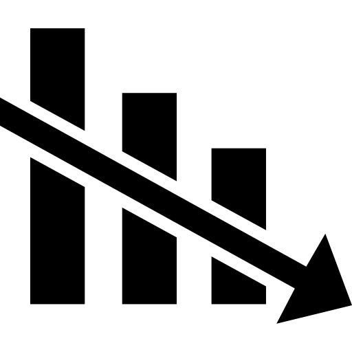 gráfico de barras descendentes de estadísticas financieras icono gratis