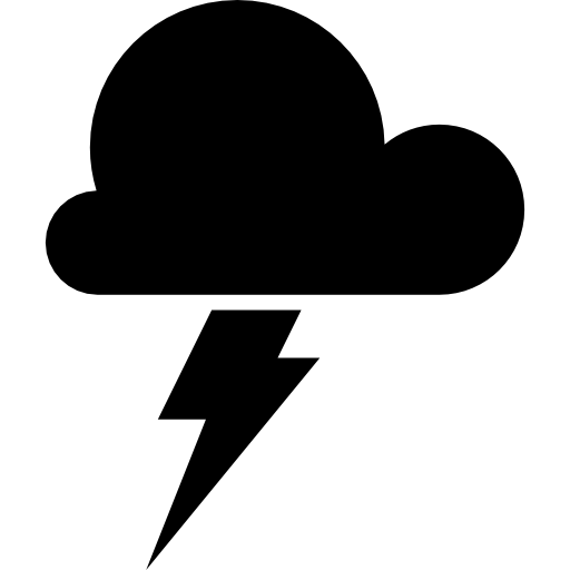 symbole de temps de tempête d'un nuage sombre avec un éclair Icône gratuit