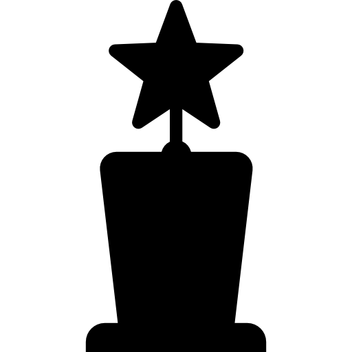 premio forma de trofeo estrella icono gratis