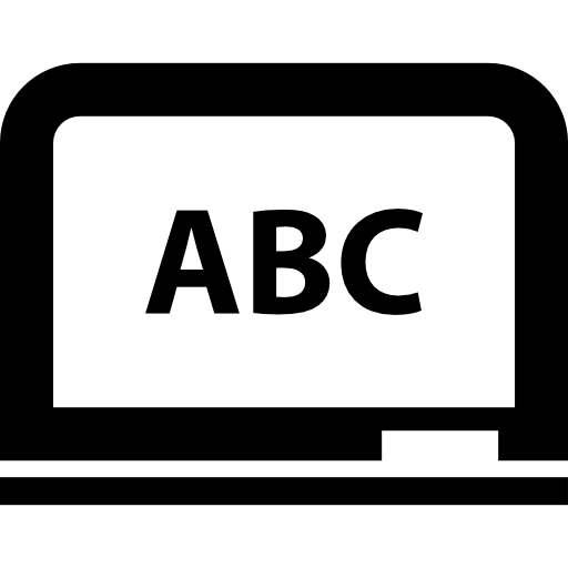 Whiteboard com letras do abc