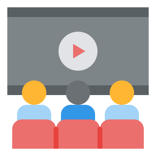 Watching a movie free icon