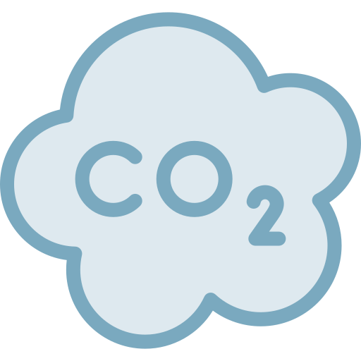 CO2 cloud Detailed color Lineal color icon