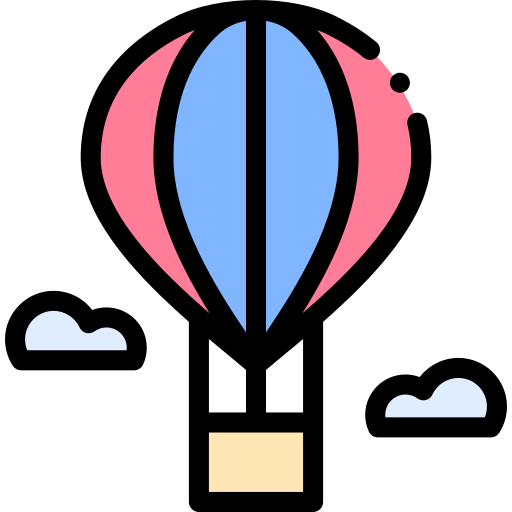 Hot air balloon Detailed Rounded Lineal color icon