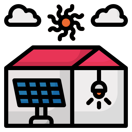 casa solar icono gratis