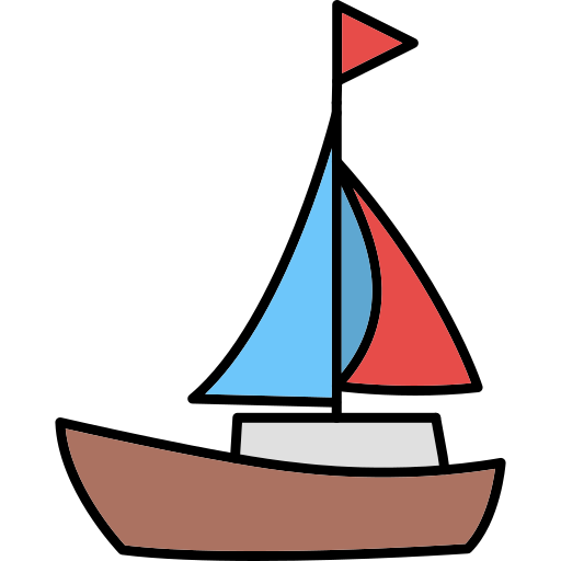 Sail boat Generic Thin Outline Color icon