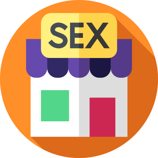 Sex Shop Flat Circular Flat Icon