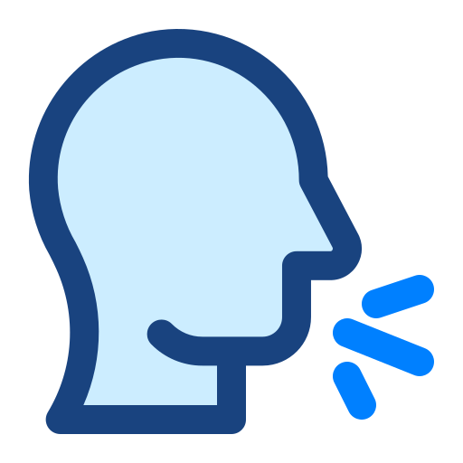 Cough Monochrome Blue icon