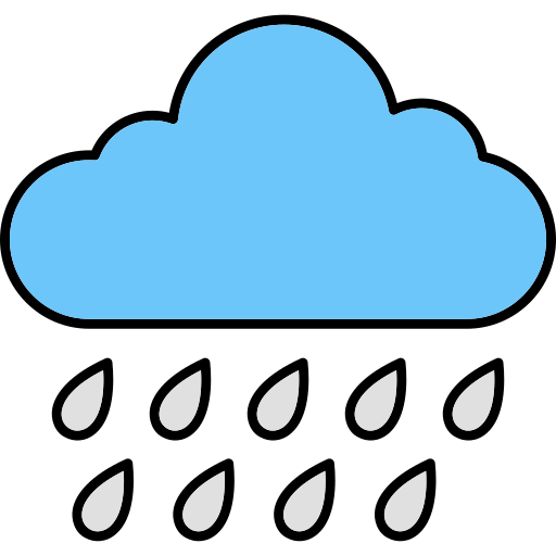 Rain Generic Thin Outline Color icon