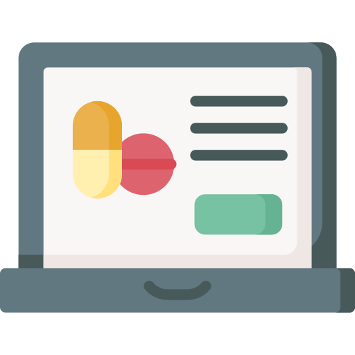 Online pharmacy free icon Online pharmacy free icon