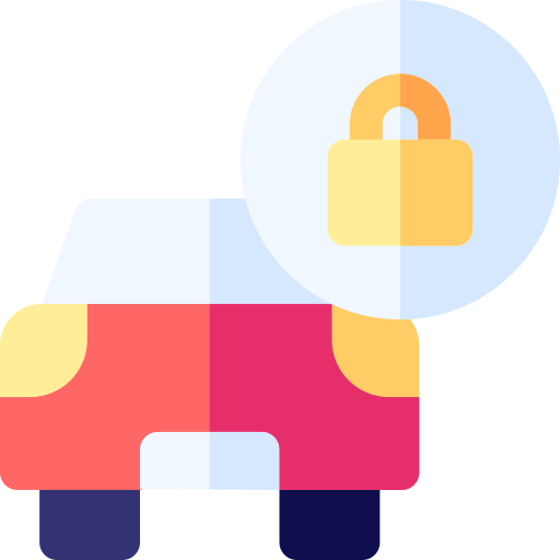 Locked car free icon Locked car free icon