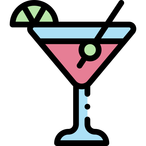 Cocktail Detailed Rounded Lineal color icon