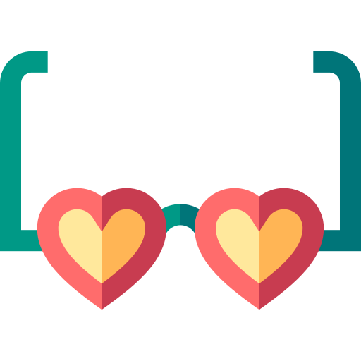 gafas de corazón icono gratis