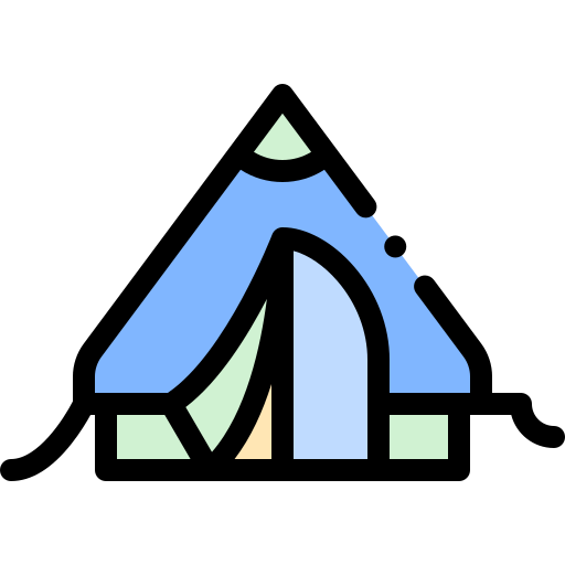 Tent Detailed Rounded Lineal Color Icon