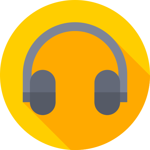 Headphones Flat Circular Flat icon