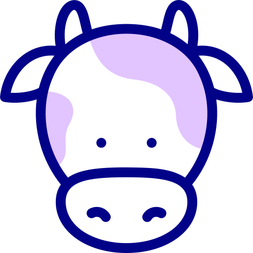 Cow Detailed Mixed Lineal color icon