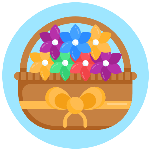 canasta de flores icono gratis