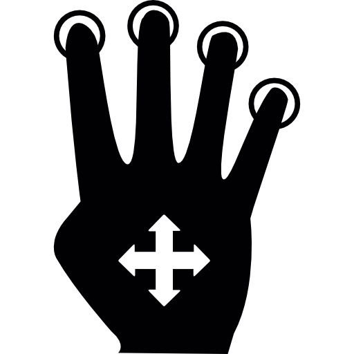 Push four fingers and move free icon