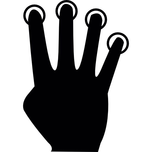Push four fingers free icon