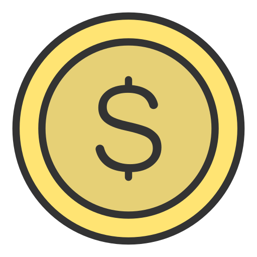 Dollar coin Generic Outline Color icon