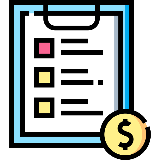 Price list Detailed Straight Lineal color icon