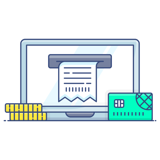 Invoice Generic Thin Outline Color Icon