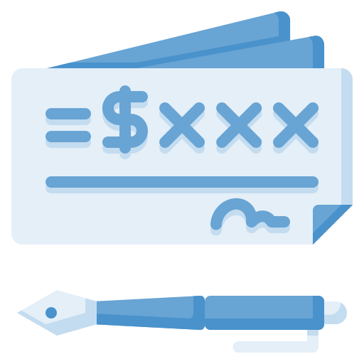 Bank check free icon Bank check free icon