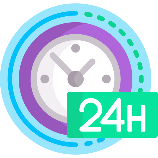 24 hours - Free commerce icons