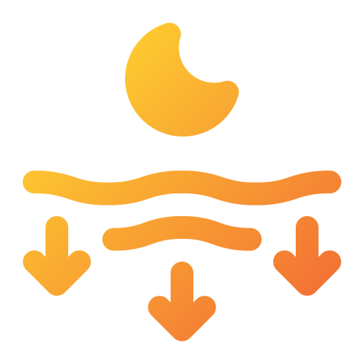 marea baja icono gratis