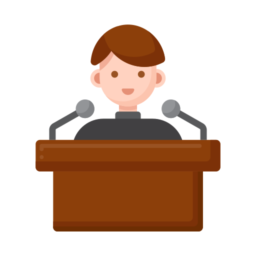 conferencia de prensa icono gratis