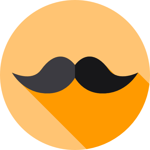 Mustache Flat Circular Flat icon