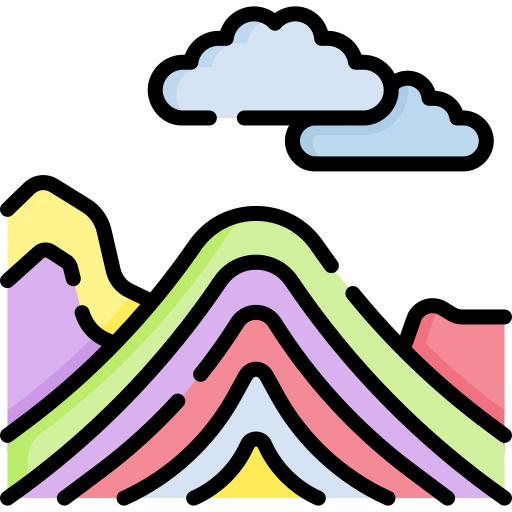 montaña arcoiris icono gratis