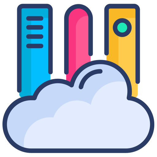 biblioteca en la nube icono gratis