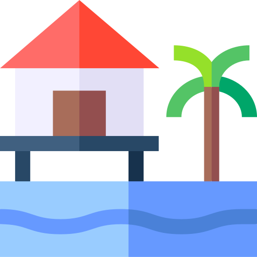 maison de plage Icône gratuit maison de plage Icône gratuit