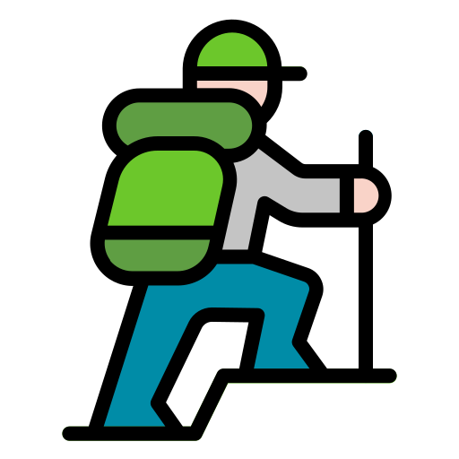 Hiking Generic Outline Color icon