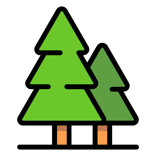 Generic Outline Color Forest Icon