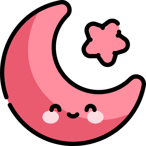 Half moon icon (Symbol png) pink