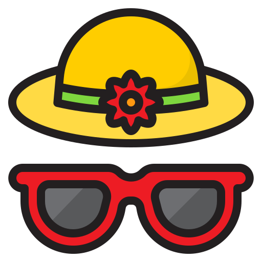 sombrero y anteojos icono gratis