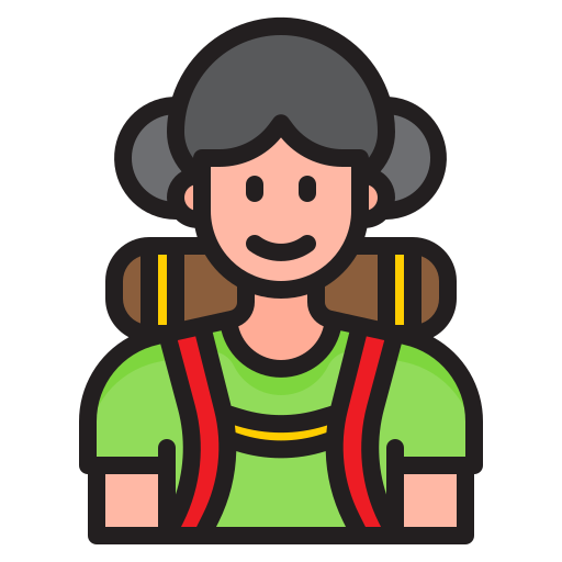 Backpacker Srip Lineal Color Icon