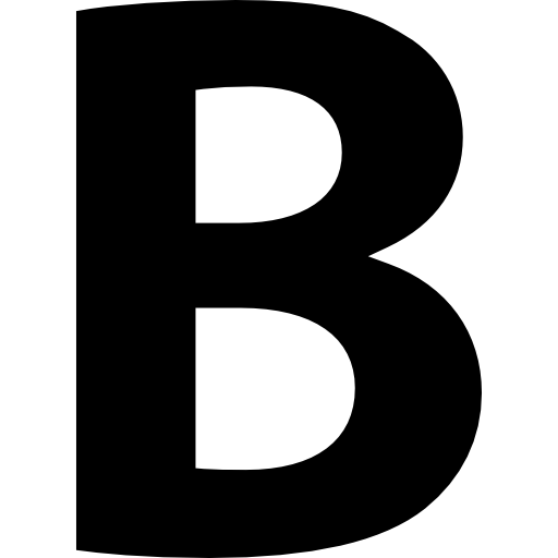 Bold button of letter B symbol - Free signs icons