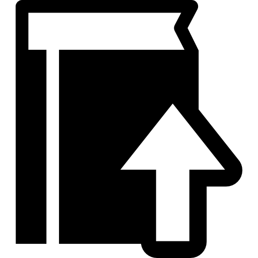 Book with upload symbol - Free interface icons
