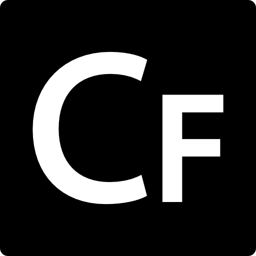 cf en un cuadrado icono gratis