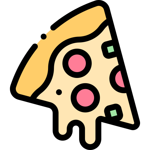 Pizza Detailed Rounded Lineal color icon