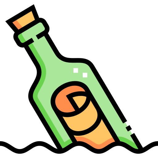 Message in a bottle free icon