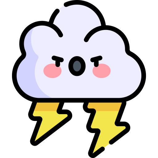 Lightning Kawaii Lineal color icon