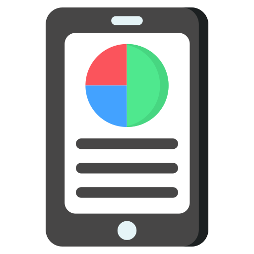 analítica móvil icono gratis