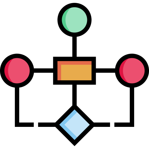 Icono De Diagrama De Flujo Detailed Straight Lineal Color