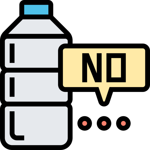 No plastic bottles free icon No plastic bottles free icon