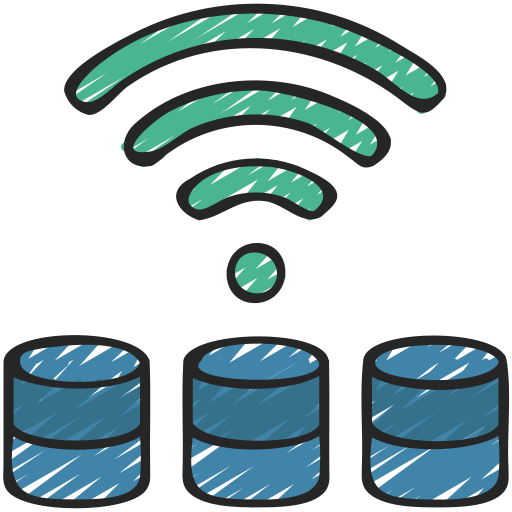 base de datos inalámbrica icono gratis